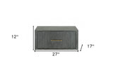 12" Gray Low One Drawer Nightstand - Homeroots - Flyclothing LLC