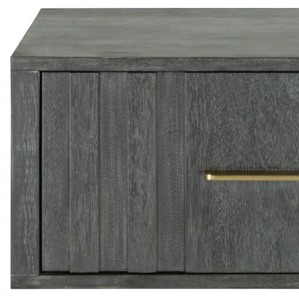 12" Gray Low One Drawer Nightstand - Homeroots - Flyclothing LLC