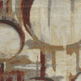 3' X 5' Brick Ivory And Gold Abstract Geometric Area Rug - Homeroots - Flyclothing LLC