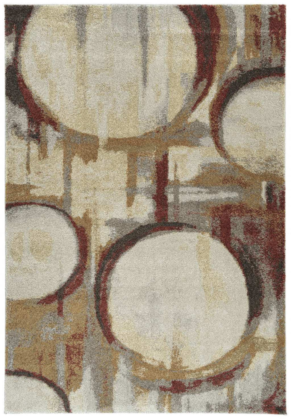 10' X 13' Brick Ivory and Gold Geometric Area Rug - Homeroots - Flyclothing LLC