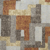 5' X 8' Grey And Brown Geometric Area Rug - Homeroots - Flyclothing LLC