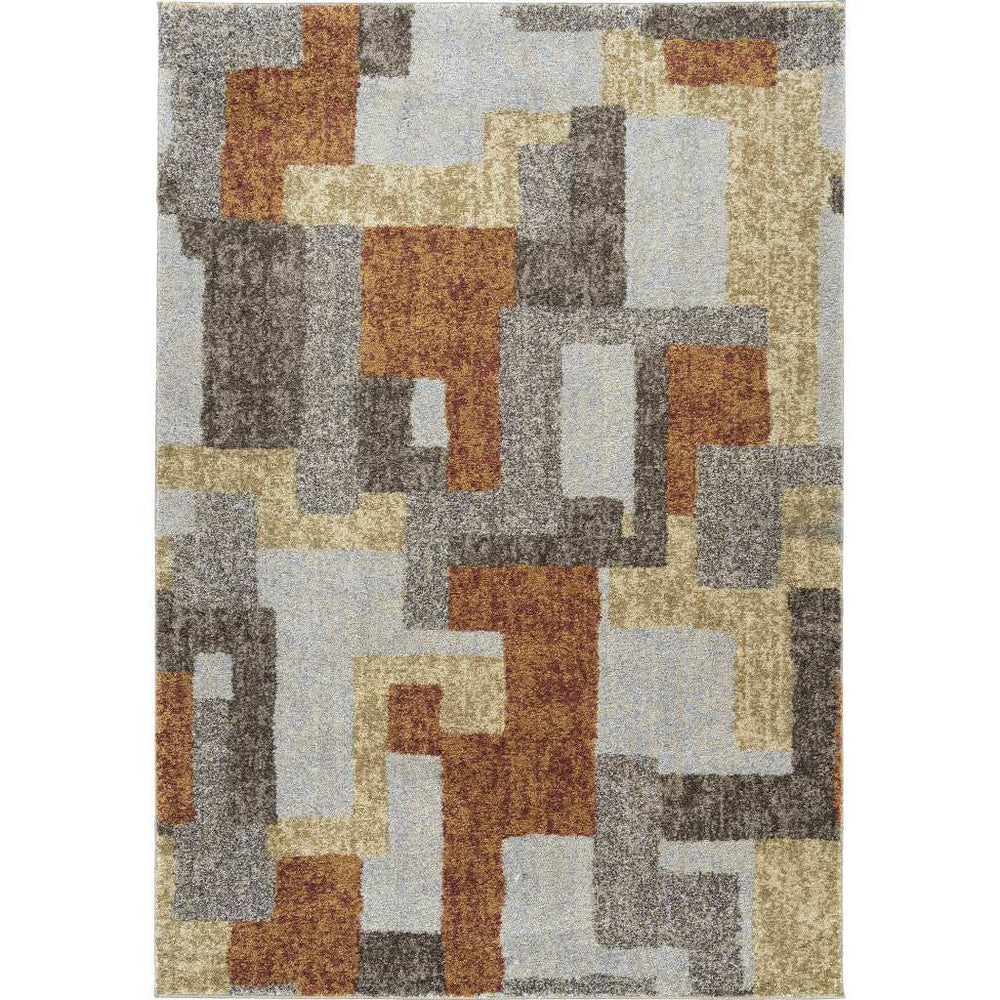 5' X 8' Grey And Brown Geometric Area Rug - Homeroots - Flyclothing LLC