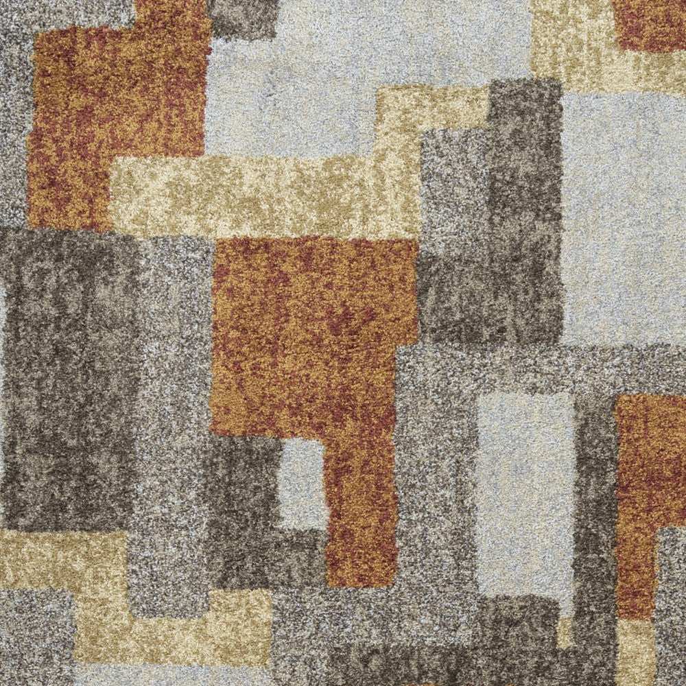 8' X 11' Grey And Brown Geometric Area Rug - Homeroots - Flyclothing LLC