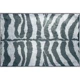 2' X 3' Grey Zebra Print Shag Handmade Non Skid Area Rug - Homeroots - Flyclothing LLC