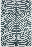 3' X 5' Grey Zebra Print Shag Handmade Non Skid Area Rug - Homeroots - Flyclothing LLC