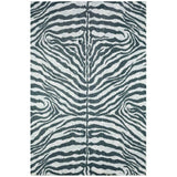 8' X 10' Grey Zebra Print Shag Handmade Non Skid Area Rug - Homeroots - Flyclothing LLC