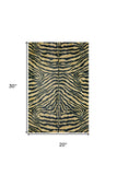 2' X 3' Black and Gold Animal Print Shag Handmade Non Skid Area Rug - Homeroots - Flyclothing LLC