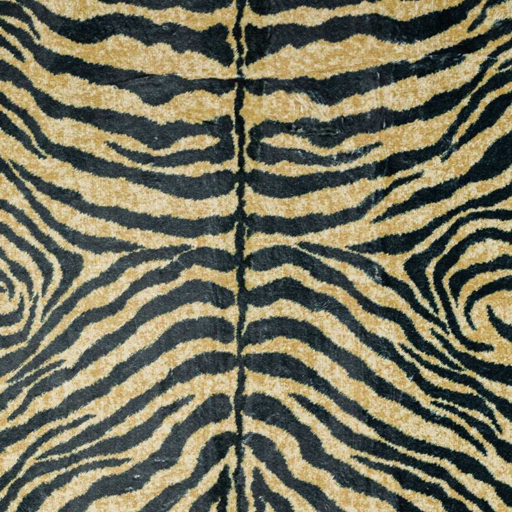 2' X 3' Black and Gold Animal Print Shag Handmade Non Skid Area Rug - Homeroots - Flyclothing LLC