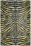2' X 3' Black and Gold Animal Print Shag Handmade Non Skid Area Rug - Homeroots - Flyclothing LLC