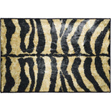 2' X 3' Black and Gold Animal Print Shag Handmade Non Skid Area Rug - Homeroots - Flyclothing LLC
