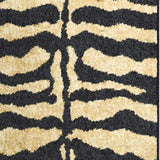 3' X 8' Black and Gold Animal Print Shag Handmade Non Skid Runner Rug - Homeroots - Flyclothing LLC
