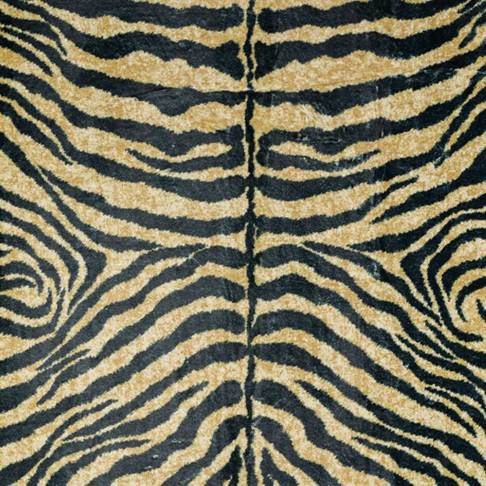 3' X 5' Black and Gold Animal Print Shag Handmade Non Skid Area Rug - Homeroots - Flyclothing LLC