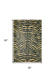 3' X 5' Black and Gold Animal Print Shag Handmade Non Skid Area Rug - Homeroots - Flyclothing LLC
