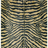 5' X 8' Black and Gold Animal Print Shag Handmade Non Skid Area Rug - Homeroots - Flyclothing LLC
