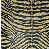 5' X 8' Black and Gold Animal Print Shag Handmade Non Skid Area Rug - Homeroots - Flyclothing LLC
