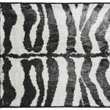 2' X 3' Black and White Zebra Print Shag Handmade Non Skid Area Rug - Homeroots - Flyclothing LLC