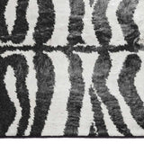 2' X 3' Black and White Zebra Print Shag Handmade Non Skid Area Rug - Homeroots - Flyclothing LLC