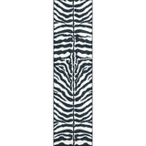3' X 8' Black and White Zebra Print Shag Handmade Non Skid Runner Rug - Homeroots - Flyclothing LLC