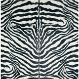 3' X 5' Black and White Zebra Print Shag Handmade Non Skid Area Rug - Homeroots - Flyclothing LLC