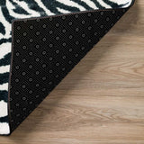 5' X 8' Black and White Zebra Print Shag Handmade Non Skid Area Rug - Homeroots - Flyclothing LLC