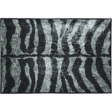 2' X 3' Black and Gray Zebra Print Shag Handmade Non Skid Area Rug - Homeroots - Flyclothing LLC