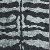 2' X 8' Black and Gray Zebra Print Shag Handmade Non Skid Runner Rug - Homeroots - Flyclothing LLC