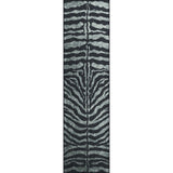 2' X 8' Black and Gray Zebra Print Shag Handmade Non Skid Runner Rug - Homeroots - Flyclothing LLC