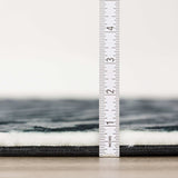 3' X 5' Black and Gray Zebra Print Shag Handmade Non Skid Area Rug - Homeroots - Flyclothing LLC