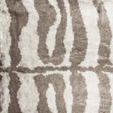2' X 3' Mocha and Cream Zebra Print Shag Handmade Non Skid Area Rug - Homeroots - Flyclothing LLC