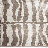 2' X 3' Mocha and Cream Zebra Print Shag Handmade Non Skid Area Rug - Homeroots - Flyclothing LLC