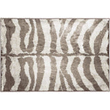 2' X 3' Mocha and Cream Zebra Print Shag Handmade Non Skid Area Rug - Homeroots - Flyclothing LLC