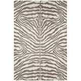 5' X 8' Mocha and Cream Zebra Print Shag Handmade Non Skid Area Rug - Homeroots - Flyclothing LLC