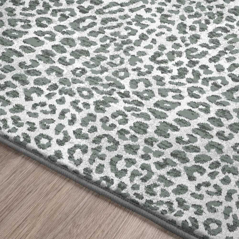 2' X 3' Grey Leopard Print Shag Handmade Non Skid Area Rug - Homeroots - Flyclothing LLC