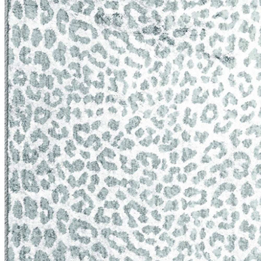 2' X 8' Grey Leopard Print Shag Handmade Non Skid Runner Rug - Homeroots - Flyclothing LLC