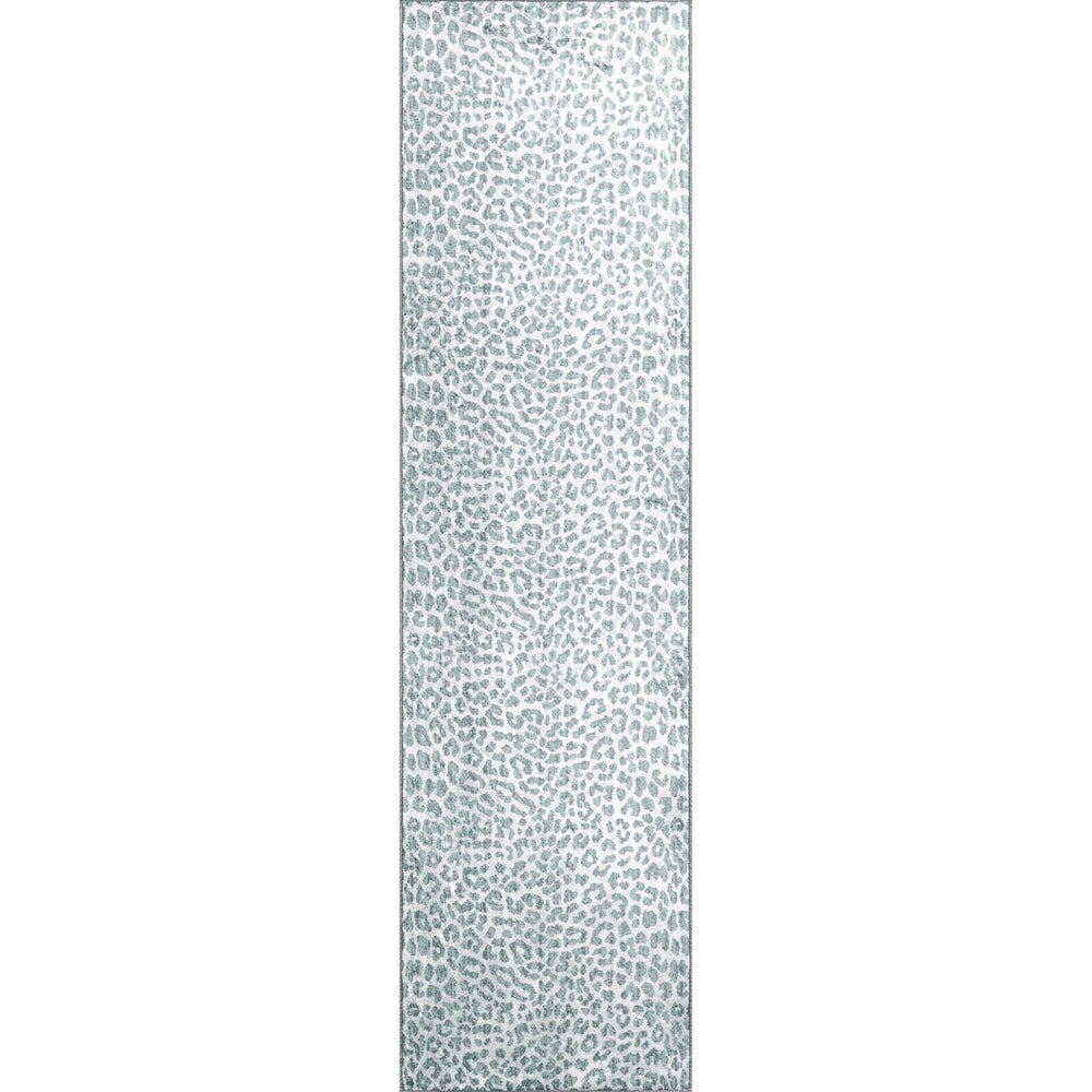 2' X 8' Grey Leopard Print Shag Handmade Non Skid Runner Rug - Homeroots - Flyclothing LLC