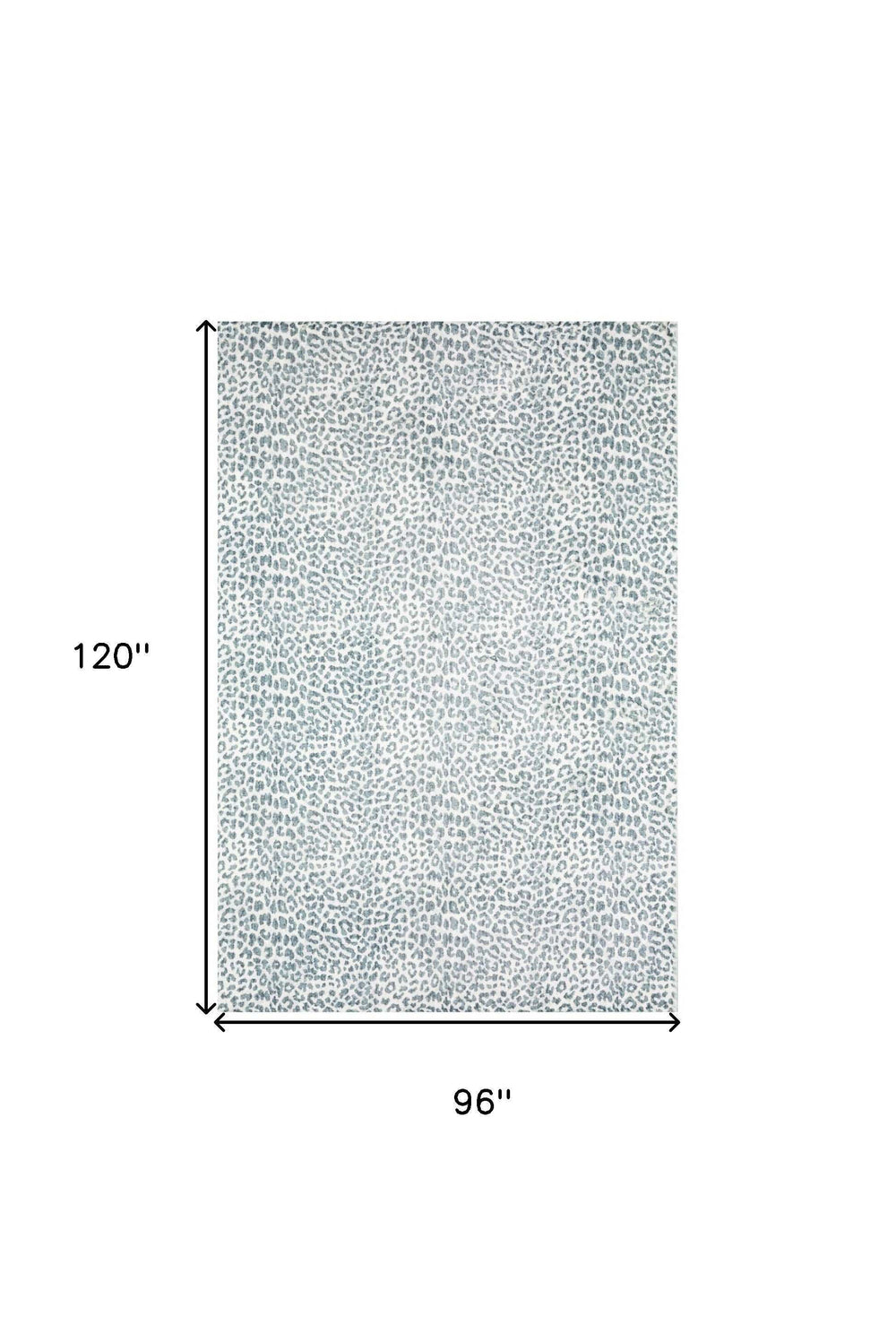 8' X 10' Grey Leopard Print Shag Handmade Non Skid Area Rug - Homeroots - Flyclothing LLC