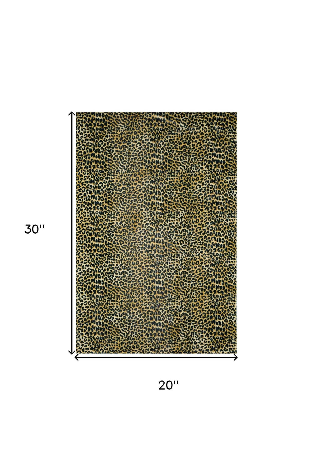 2' X 3' Black and Gold Leopard Print Shag Handmade Non Skid Area Rug - Homeroots - Flyclothing LLC