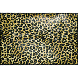 2' X 3' Black and Gold Leopard Print Shag Handmade Non Skid Area Rug - Homeroots - Flyclothing LLC