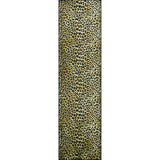 2' X 8' Black and Gold Leopard Print Shag Handmade Non Skid Runner Rug - Homeroots - Flyclothing LLC