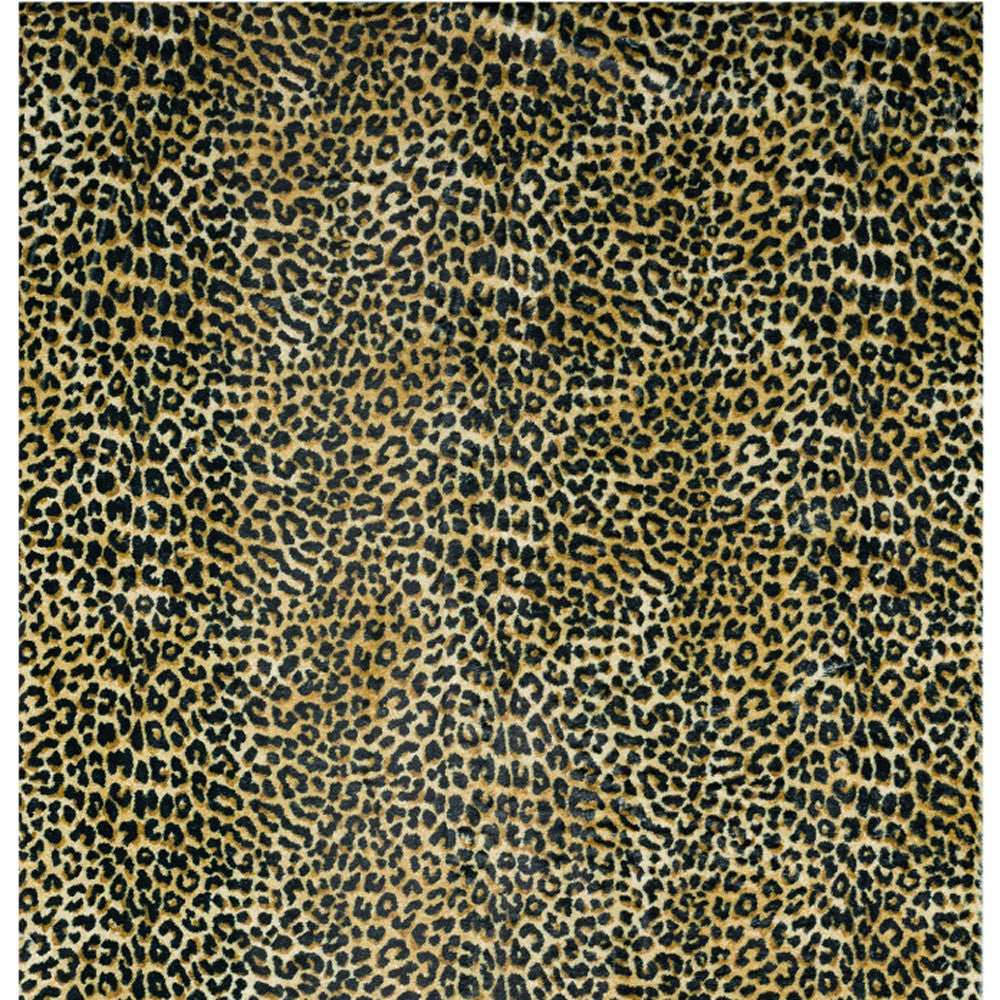 3' X 5' Black and Gold Leopard Print Shag Handmade Non Skid Area Rug - Homeroots - Flyclothing LLC