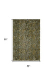 3' X 5' Black and Gold Leopard Print Shag Handmade Non Skid Area Rug - Homeroots - Flyclothing LLC