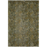 3' X 5' Black and Gold Leopard Print Shag Handmade Non Skid Area Rug - Homeroots - Flyclothing LLC