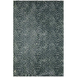5' X 8' Black and Gray Leopard Print Shag Handmade Non Skid Area Rug - Homeroots - Flyclothing LLC
