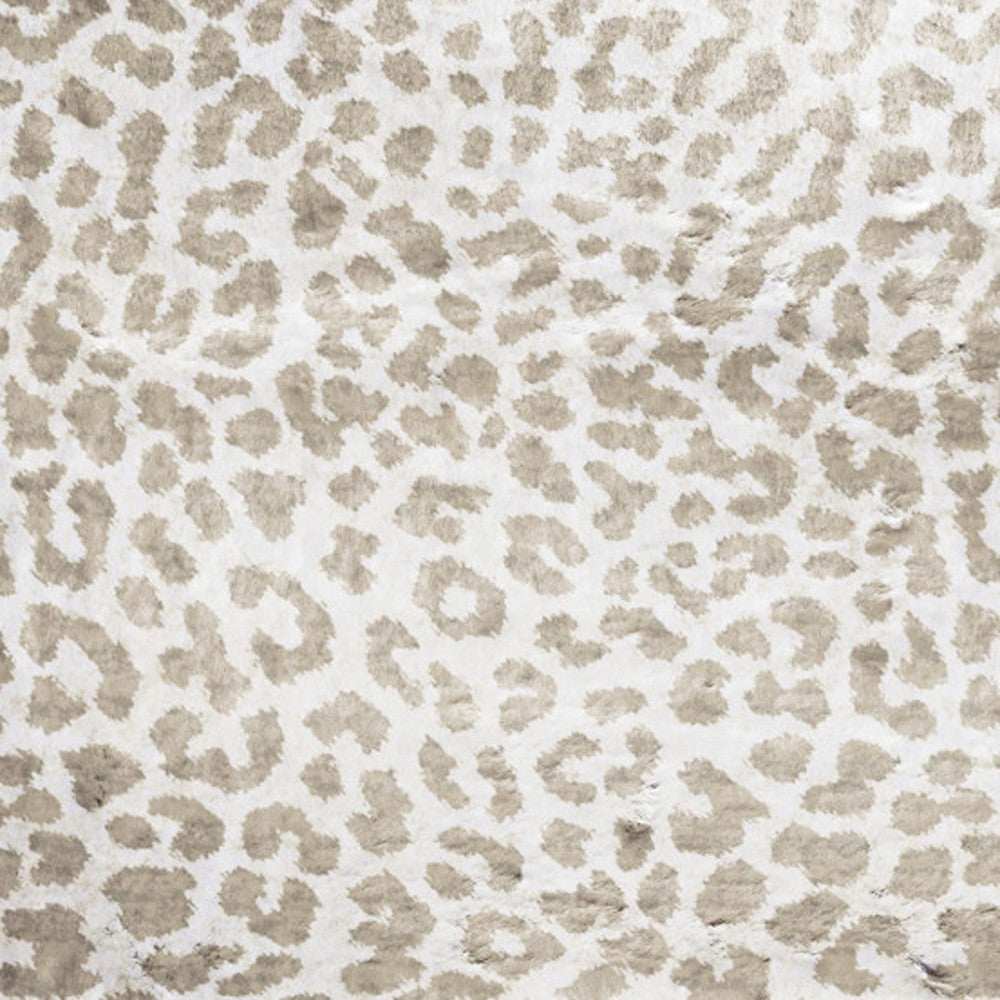 2' X 3' Beige and Cream Leopard Print Shag Handmade Non Skid Area Rug - Homeroots - Flyclothing LLC