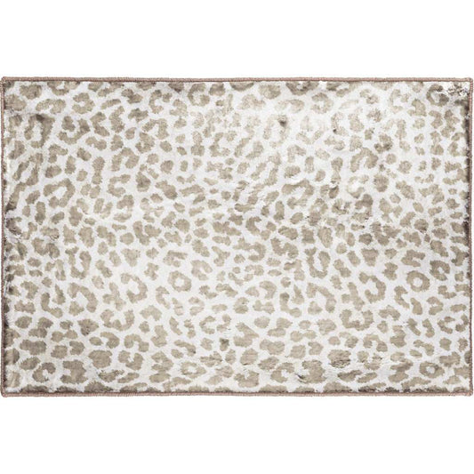 2' X 3' Beige and Cream Leopard Print Shag Handmade Non Skid Area Rug - Homeroots - Flyclothing LLC