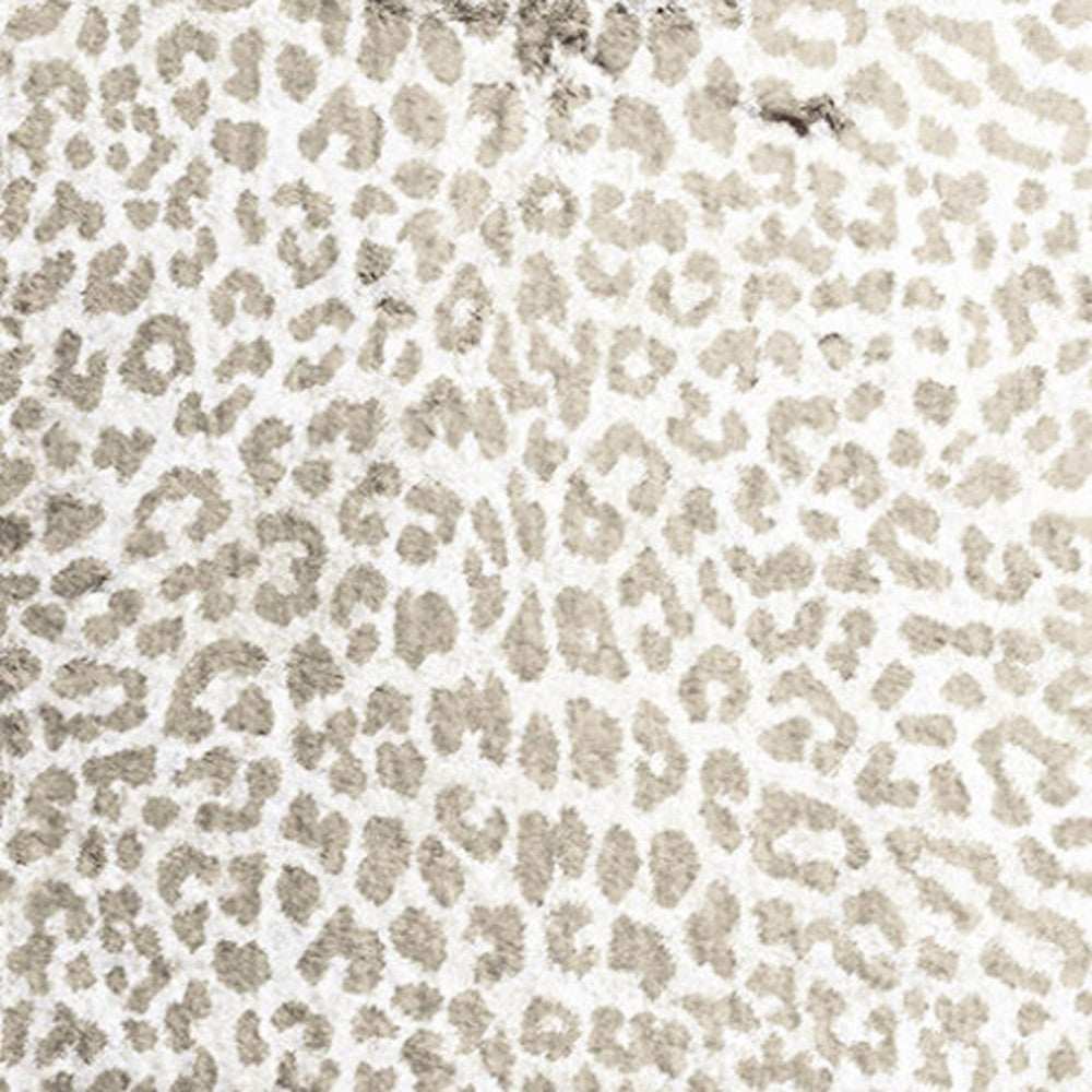 2' X 8' Beige and Cream Leopard Print Shag Handmade Non Skid Runner Rug - Homeroots - Flyclothing LLC