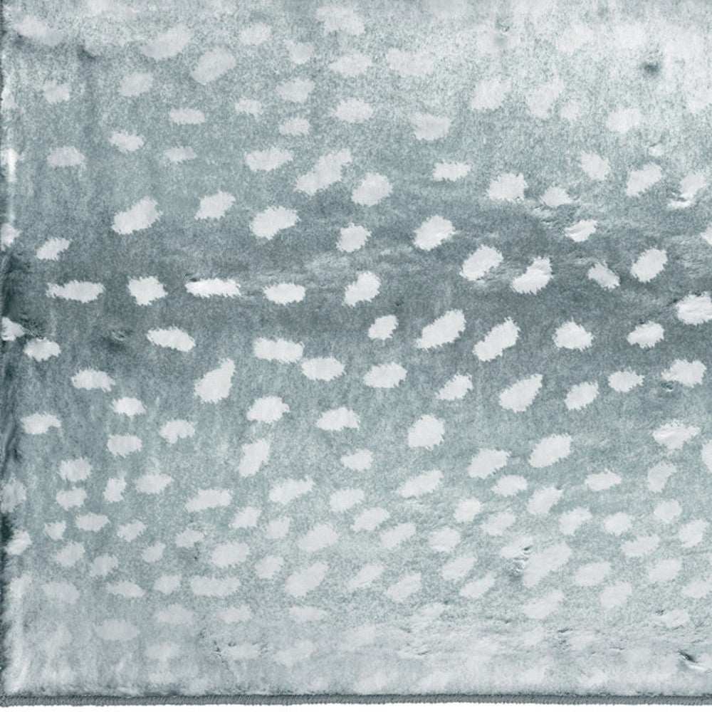 2' X 3' Grey Gazelle Print Shag Handmade Non Skid Area Rug - Homeroots - Flyclothing LLC