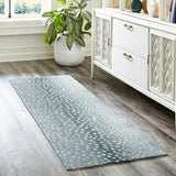 2' X 8' Grey Gazelle Print Shag Handmade Non Skid Runner Rug - Homeroots - Flyclothing LLC