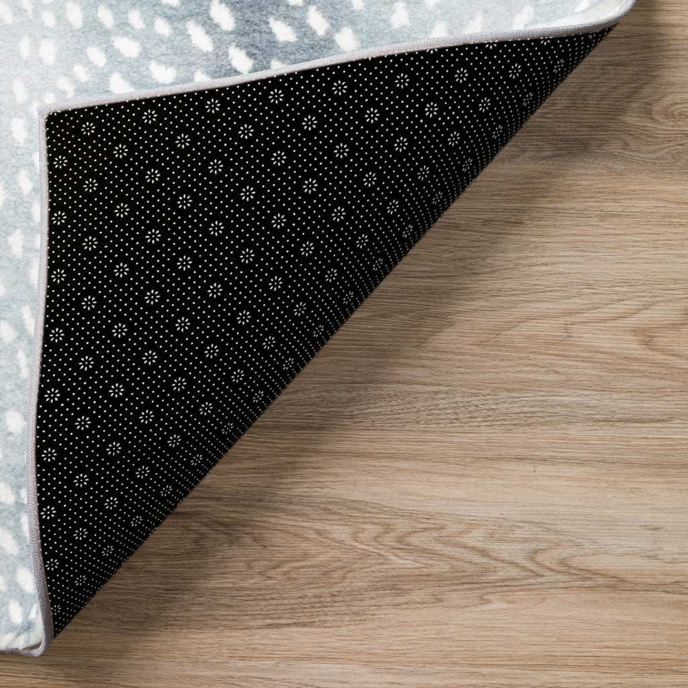 2' X 8' Grey Gazelle Print Shag Handmade Non Skid Runner Rug - Homeroots - Flyclothing LLC