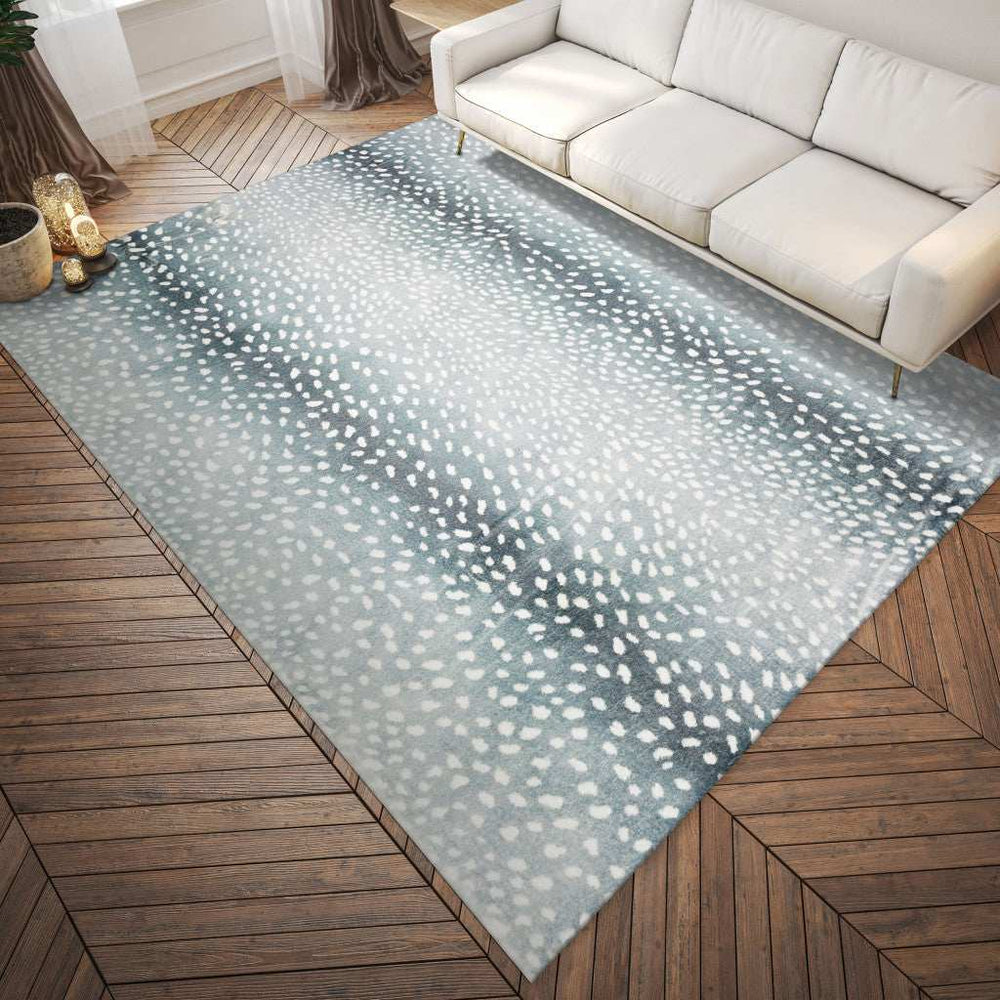 3' X 5' Grey Gazelle Print Shag Handmade Non Skid Area Rug - Homeroots - Flyclothing LLC